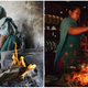 Women in India (left) and Nepal (right) cook on examples of traditional cookstoves.